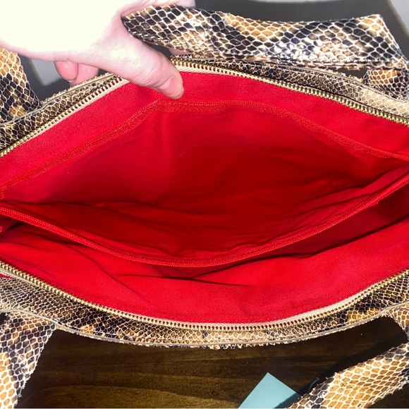 Hobo The Original Snake Skin Leather Shoulder Tote Purse NWT - Picture 10 of 11